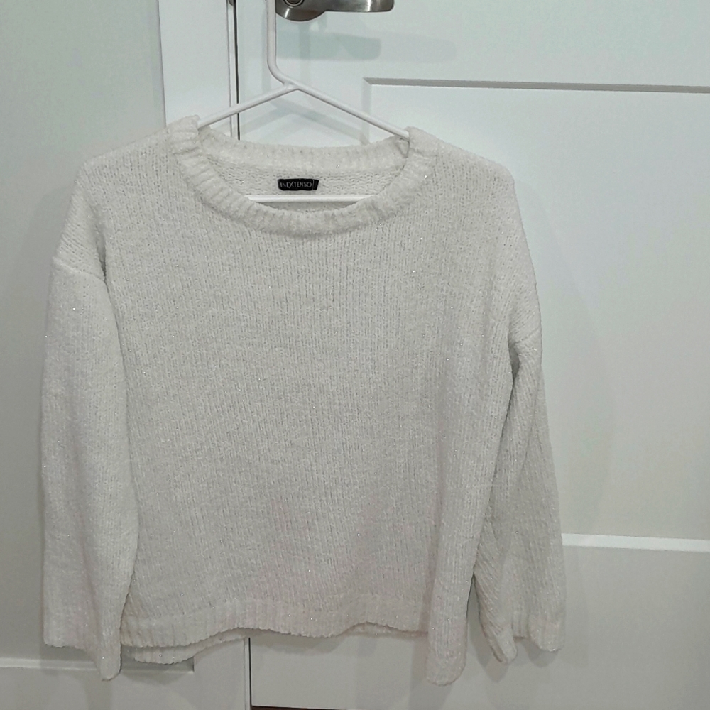 Shimmery White Cozy Sweater